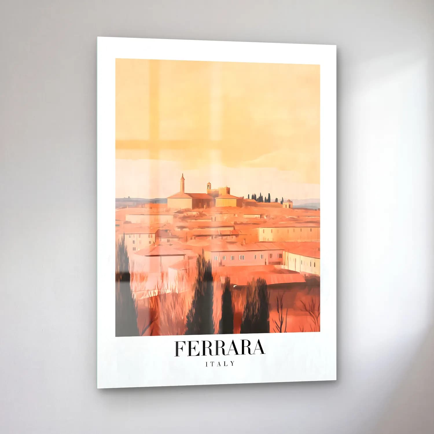 Pastel Roma No. 10 cam tablo — sol açıdan görünüm