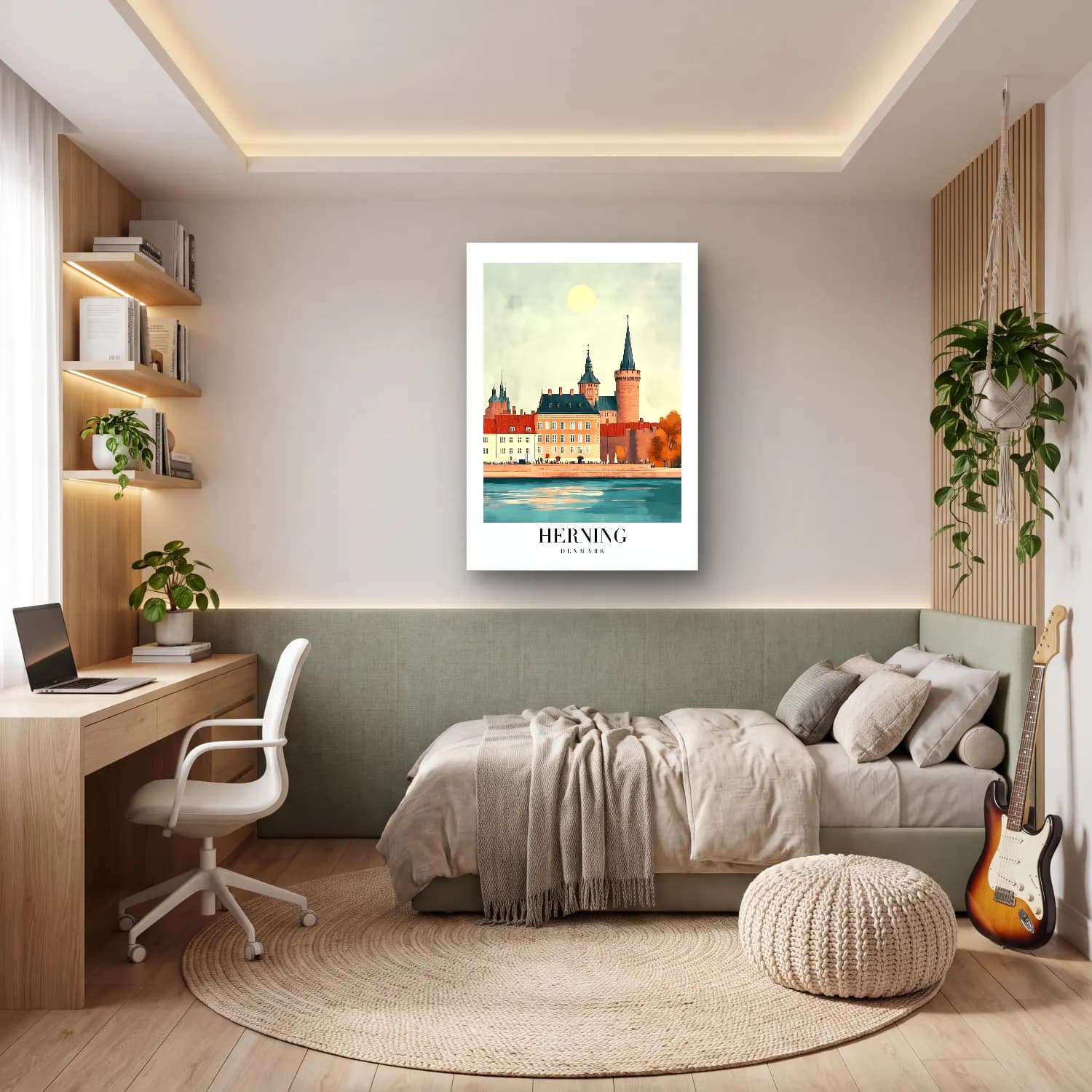 Pastel Şato No. 11 cam tablo — genç odasında