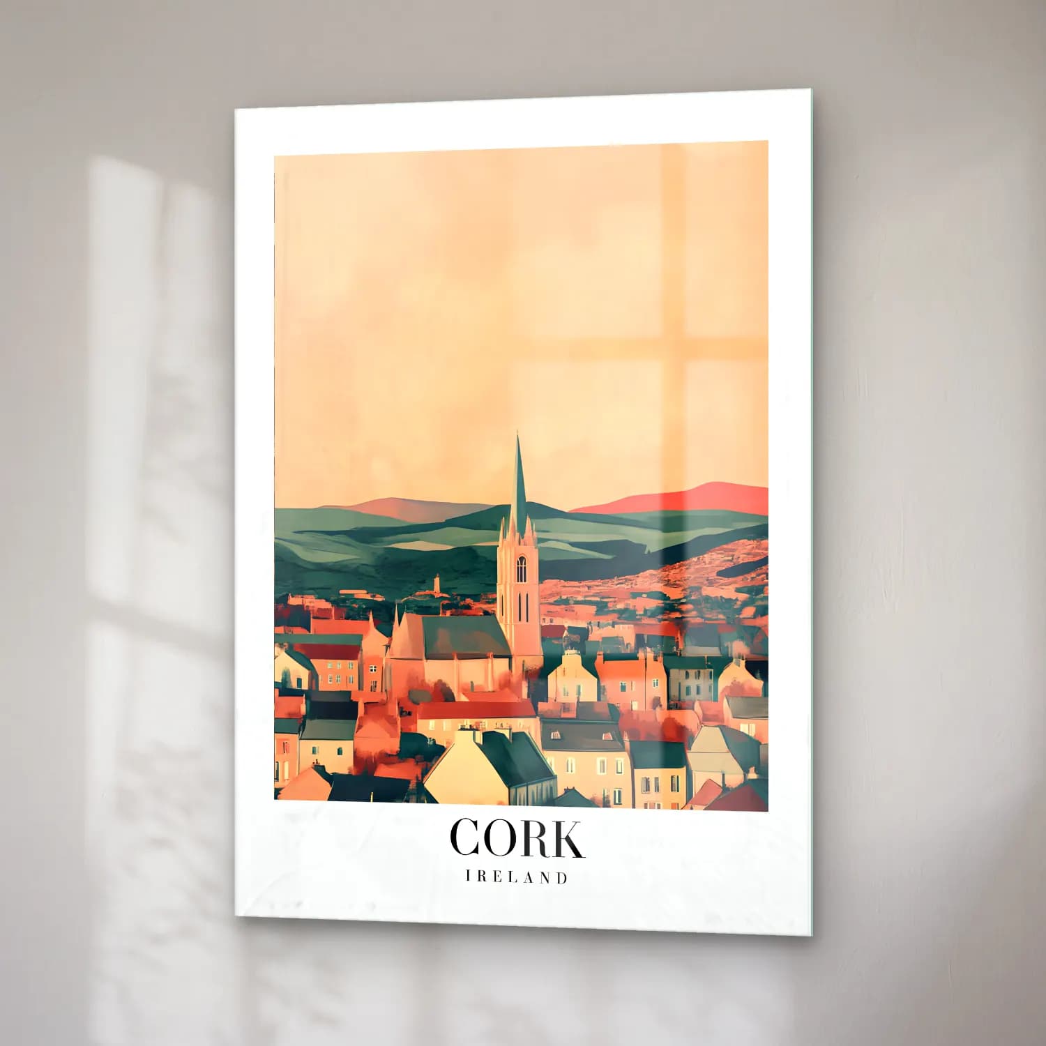 Pastel Katedral No. 15 cam tablo — sağ açıdan görünüm