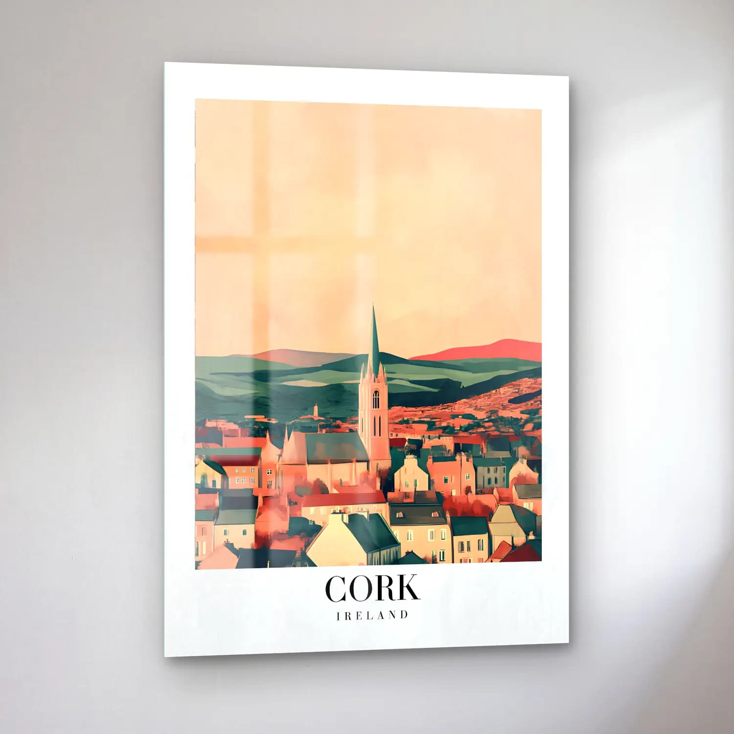 Pastel Katedral No. 15 cam tablo — sol açıdan görünüm