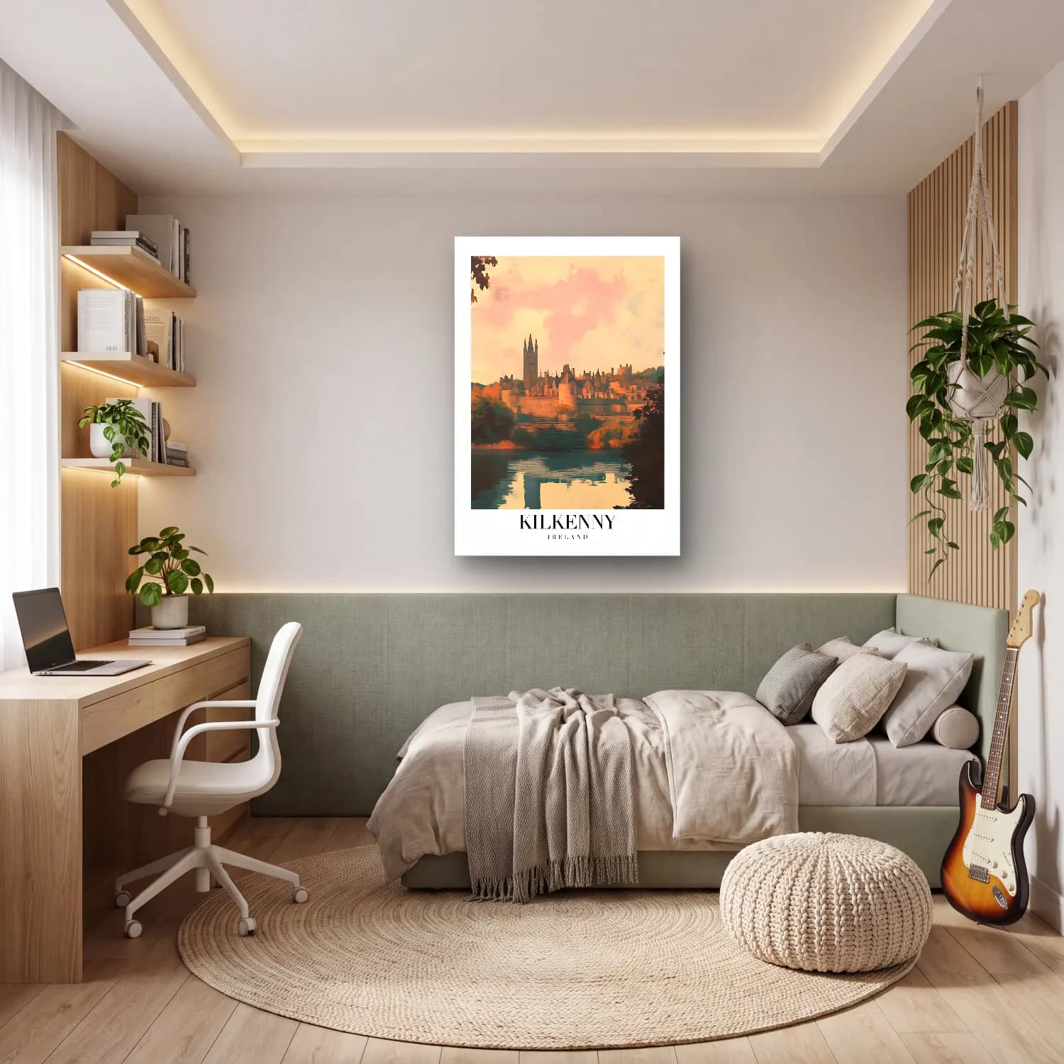 Pastel Şato No. 13 cam tablo — genç odasında