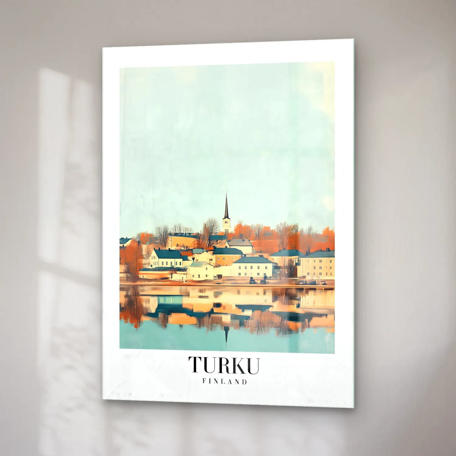 Pastel Katedral No. 16 cam tablo — sağ açıdan görünüm