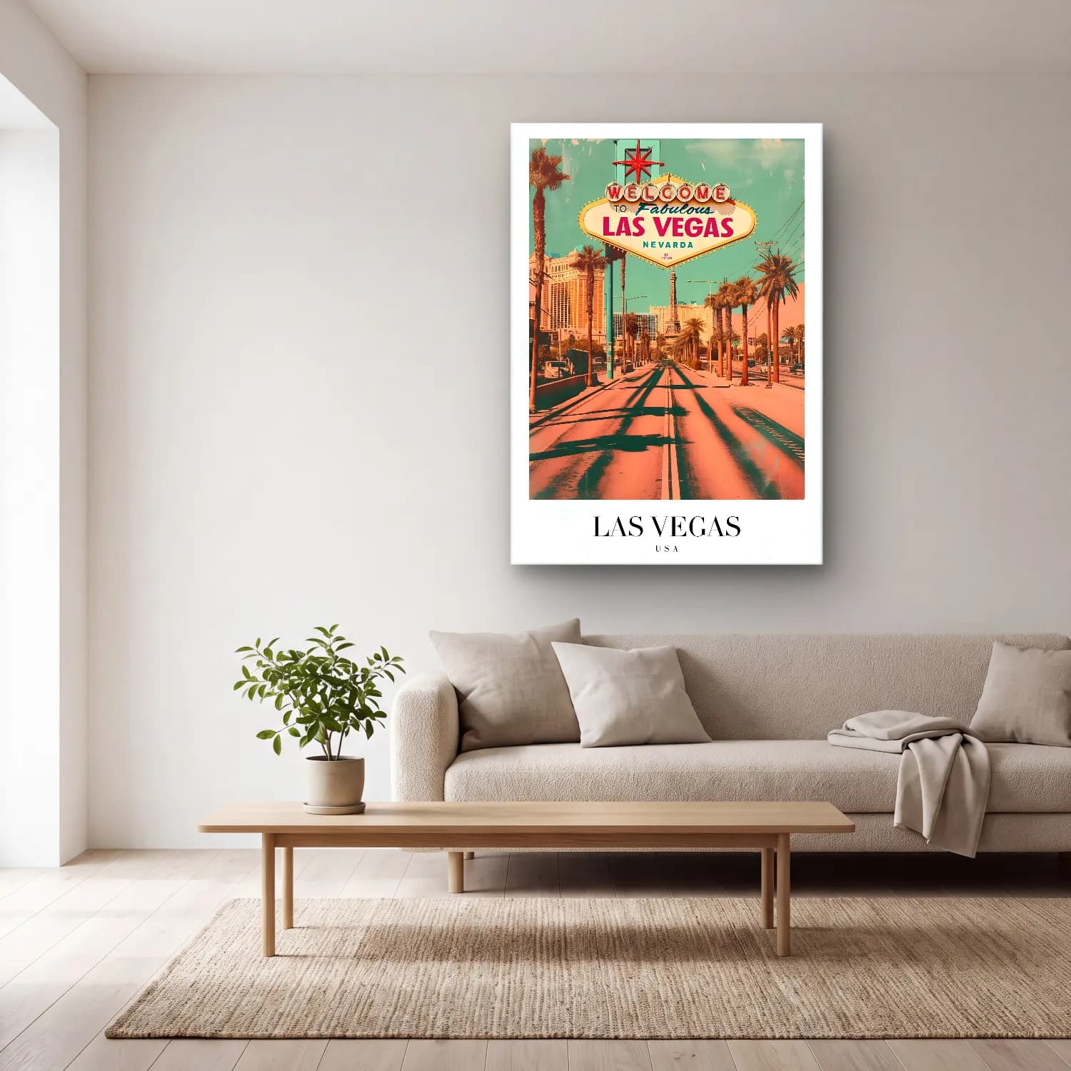Vintage Poster Köy Sokağı – Pembe Tonlar cam tablo — açık renk salonda