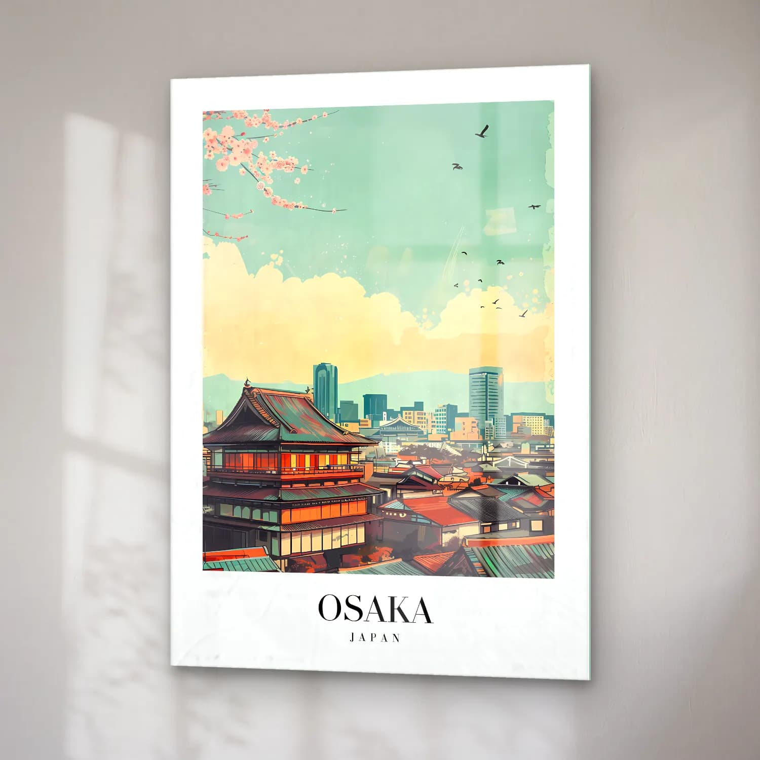 Japon Baskı Japon Şehri No. 46 cam tablo — sağ açıdan görünüm