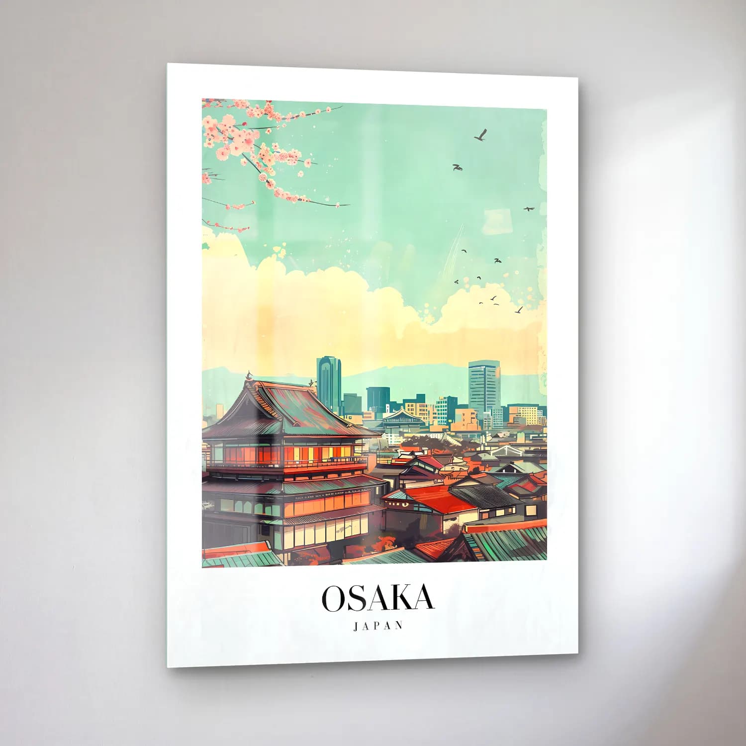 Japon Baskı Japon Şehri No. 46 cam tablo — sol açıdan görünüm