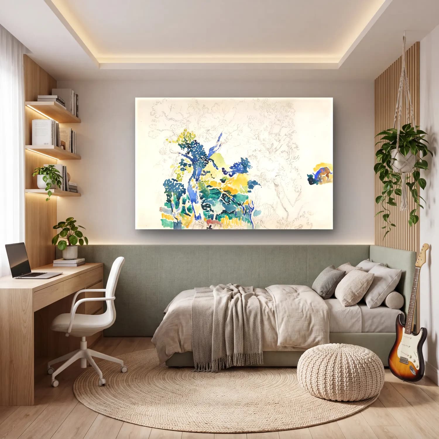 Henri-Edmond Cross – Çiçek Bahçesi cam tablo — genç odasında
