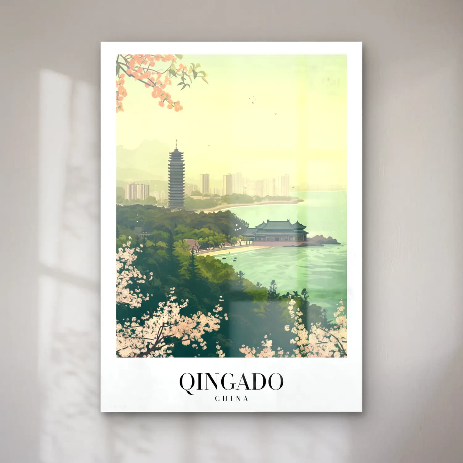 Pastel Japon Şehri No. 7 cam tablo — Pastel Japon Şehri No. 7 — pastel japon şehri