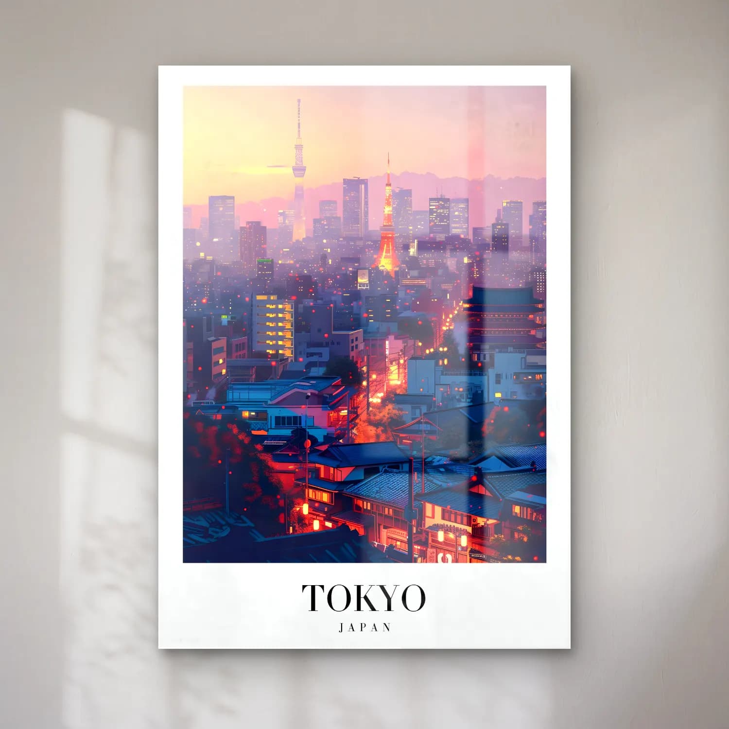 Pastel Japon Şehri No. 8 cam tablo — Pastel Japon Şehri No. 8 — pastel japon şehri