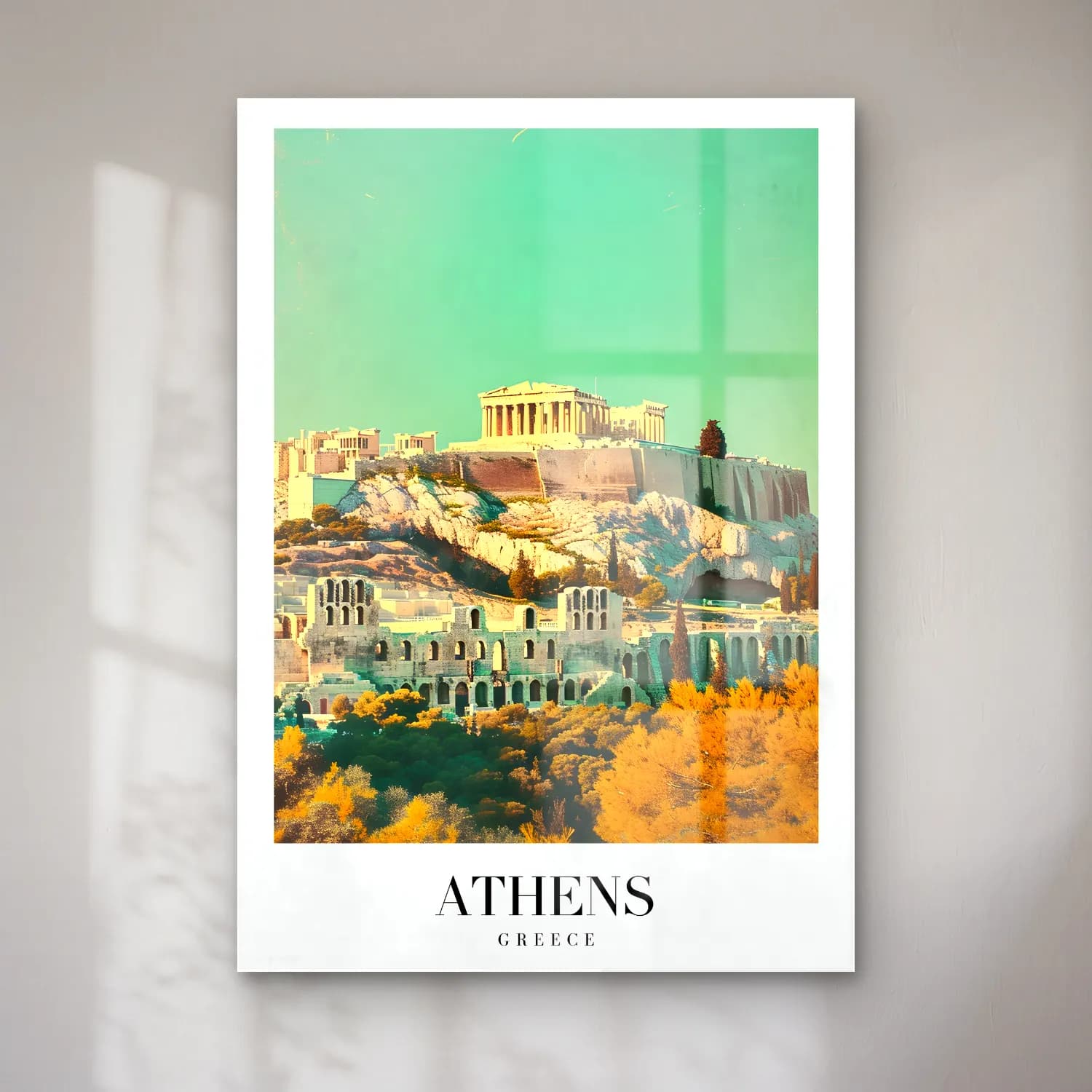 Vintage Poster Antik Kalıntılar – Turkuaz Tonlar cam tablo — Vintage Poster Antik Kalıntılar – Turkuaz Tonlar — vintage poster antik kalıntılar