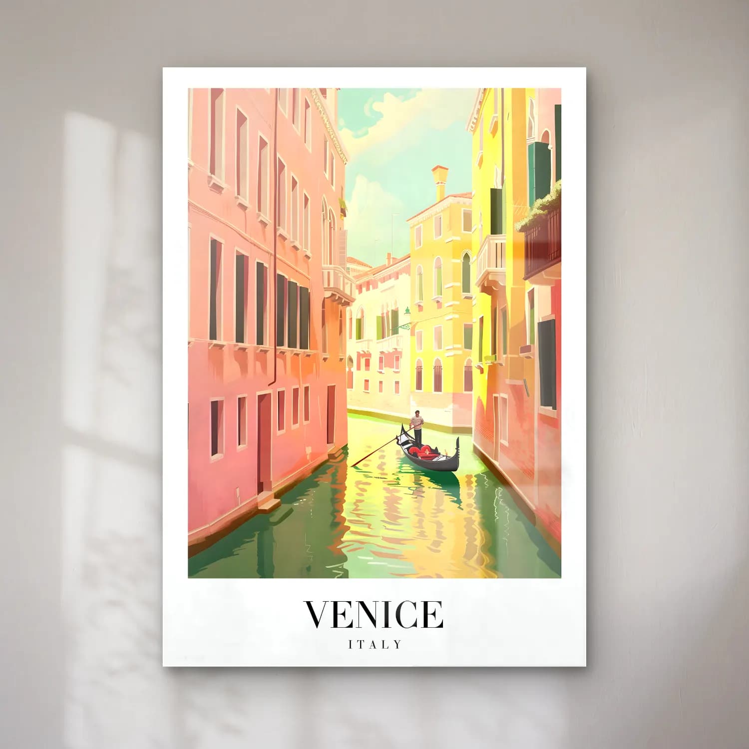 Pastel Venedik Kanalları No. 3 cam tablo — Pastel Venedik Kanalları No. 3 — pastel venedik kanalları