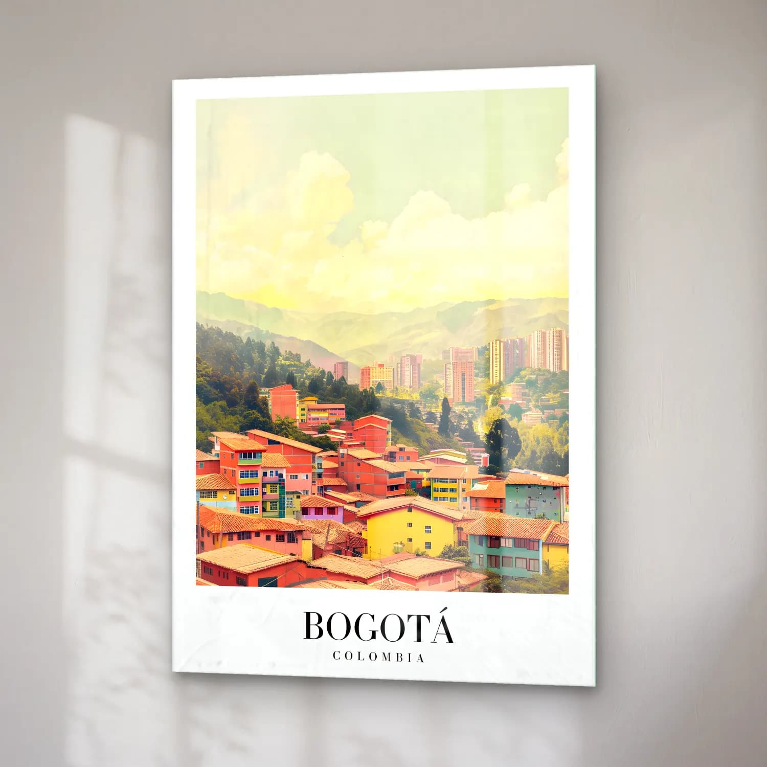 Pastel Dağ Manzarası No. 11 cam tablo — sağ açıdan görünüm