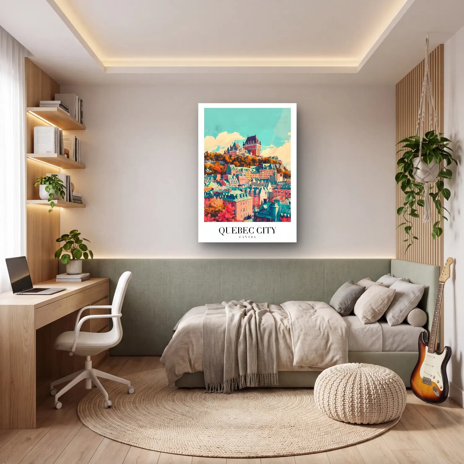 Pastel Şato No. 9 cam tablo — genç odasında