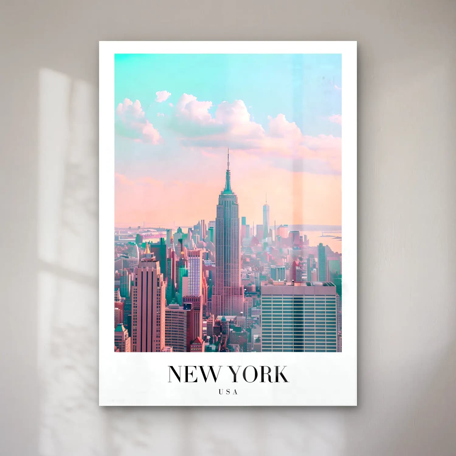 Pastel New York Silüeti No. 10 cam tablo — Pastel New York Silüeti No. 10 — pastel new york silüeti