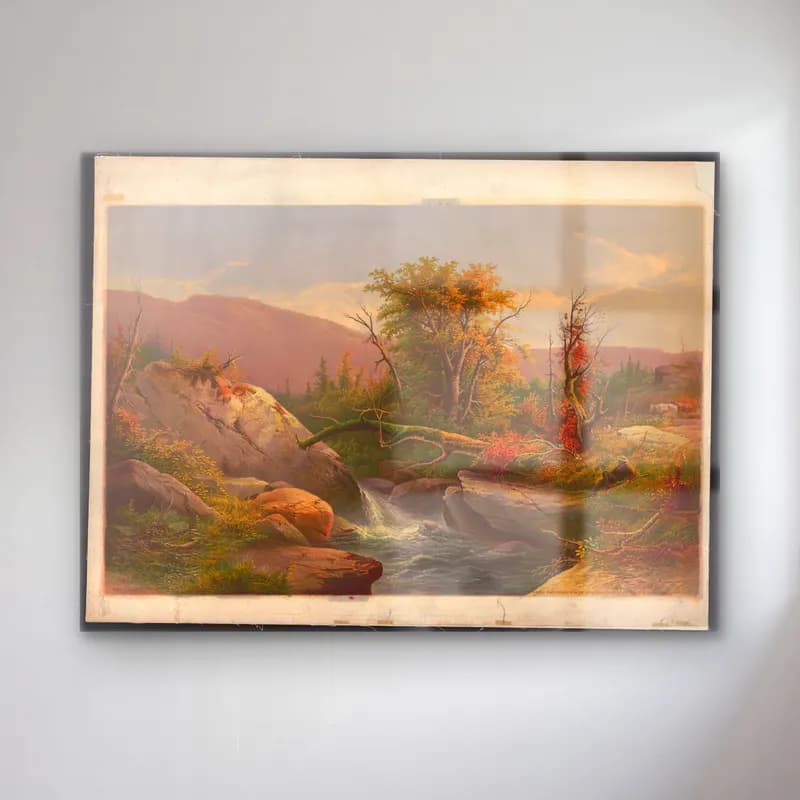Yağlı Boya Kırda Nehir No. 40 cam tablo — Yağlı Boya Kırda Nehir No. 40 — yağlı boya kırda nehir