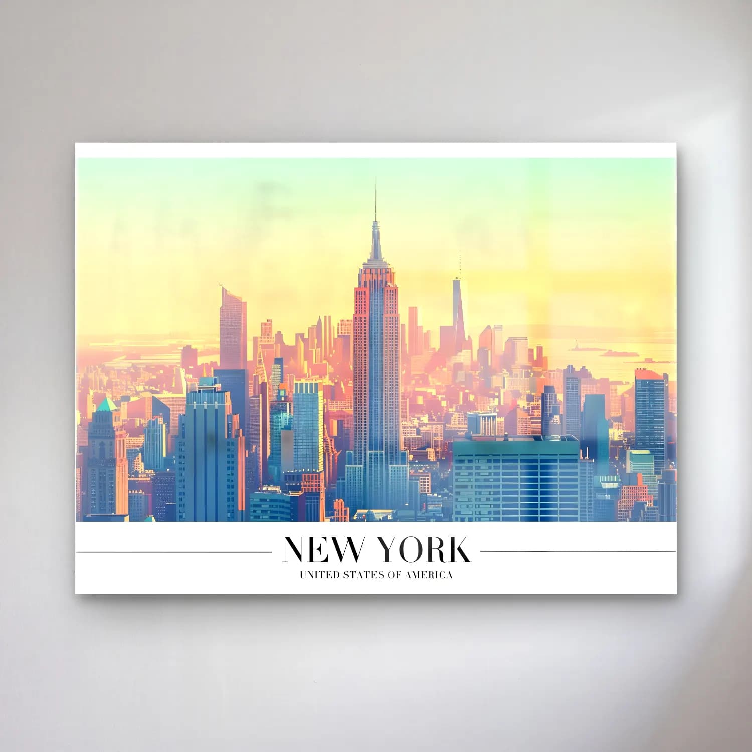 Pastel New York Silüeti No. 11 cam tablo — Pastel New York Silüeti No. 11 — pastel new york silüeti