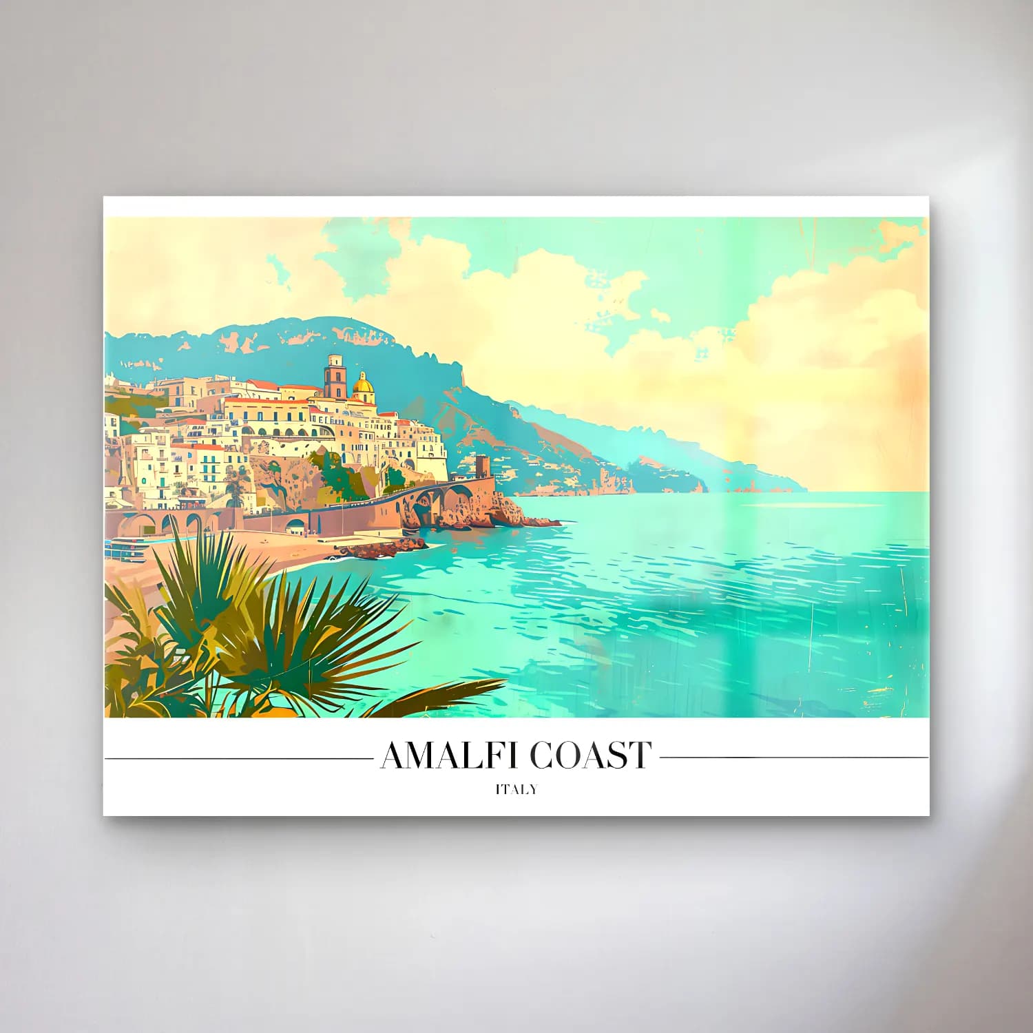 Vintage Poster Akdeniz Sahil Kasabası No. 16 cam tablo — Vintage Poster Akdeniz Sahil Kasabası No. 16 — vintage poster akdeniz sahil kasabası