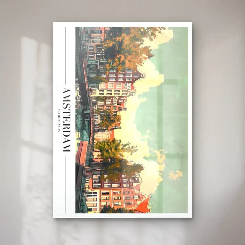 Pastel Kafeli Avrupa Sokağı No. 8 cam tablo — Pastel Kafeli Avrupa Sokağı No. 8 — pastel kafeli avrupa sokağı