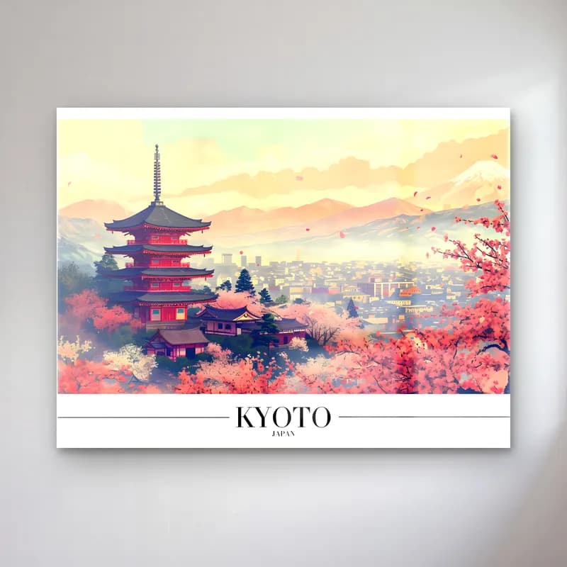 Pastel Japon Şehri No. 13 cam tablo — Pastel Japon Şehri No. 13 — pastel japon şehri
