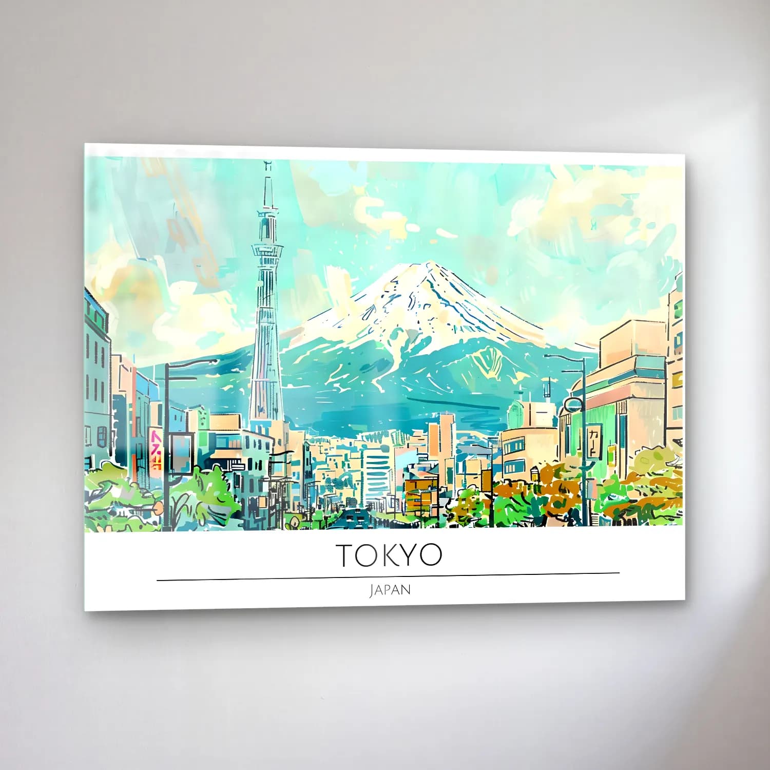 Japon Baskı Japon Şehri No. 47 cam tablo — sol açıdan görünüm