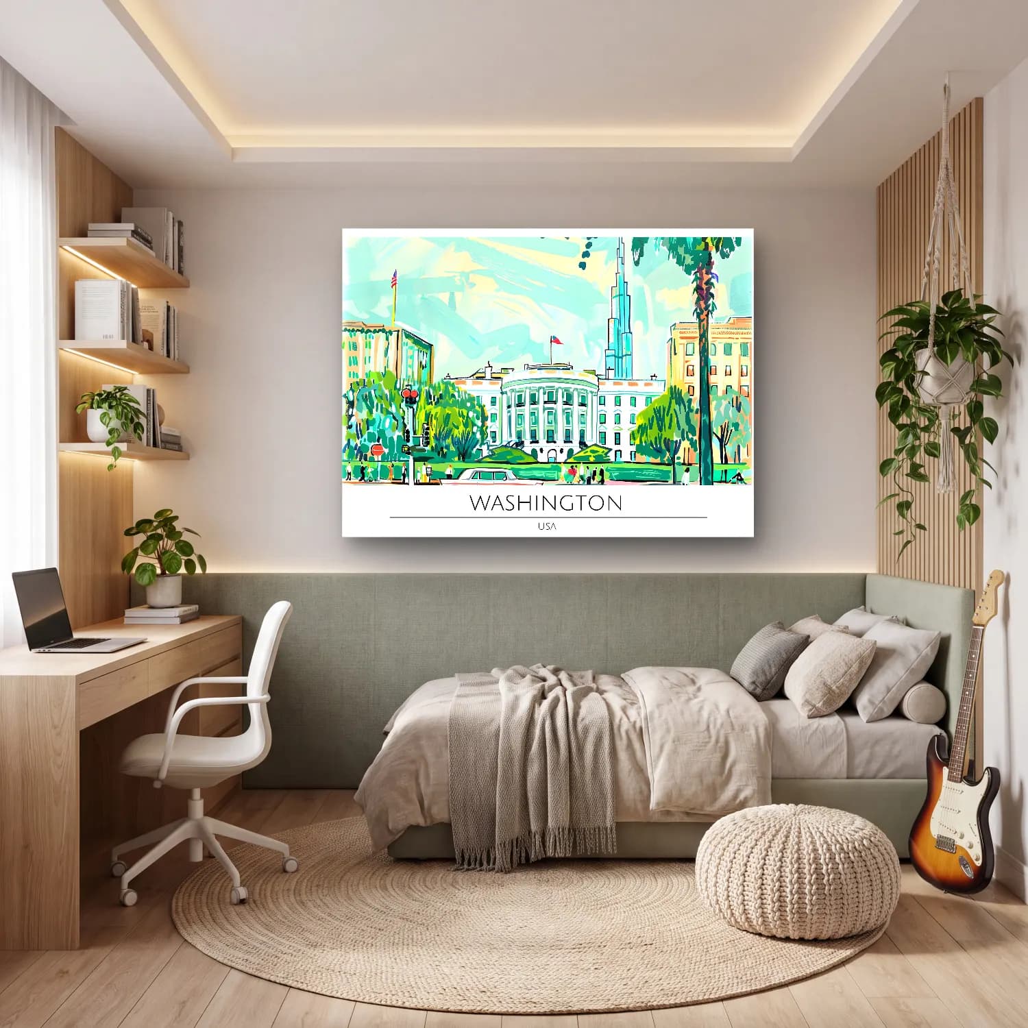 Pop Art Londra cam tablo — genç odasında