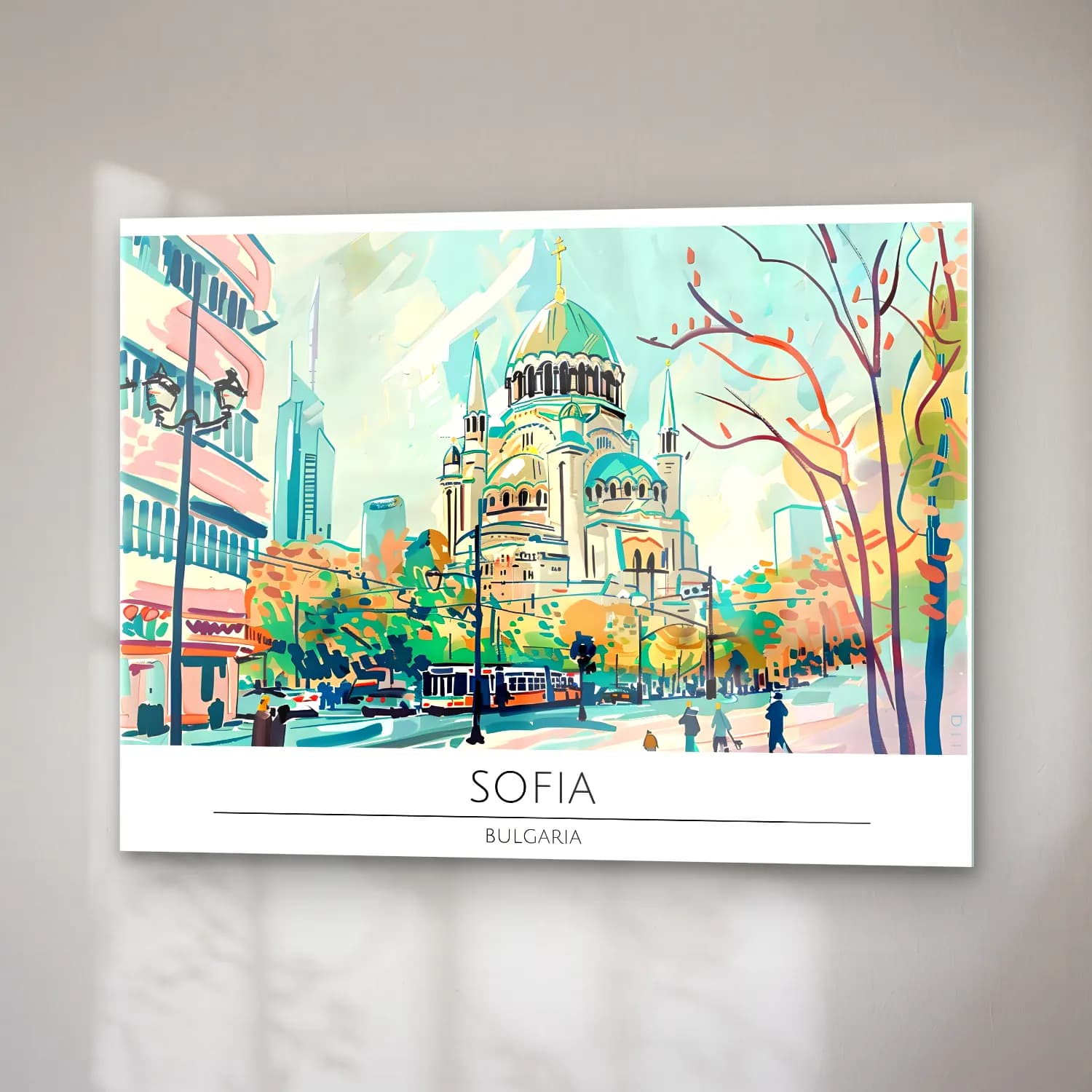 Vintage Poster Katedral No. 13 cam tablo — sağ açıdan görünüm