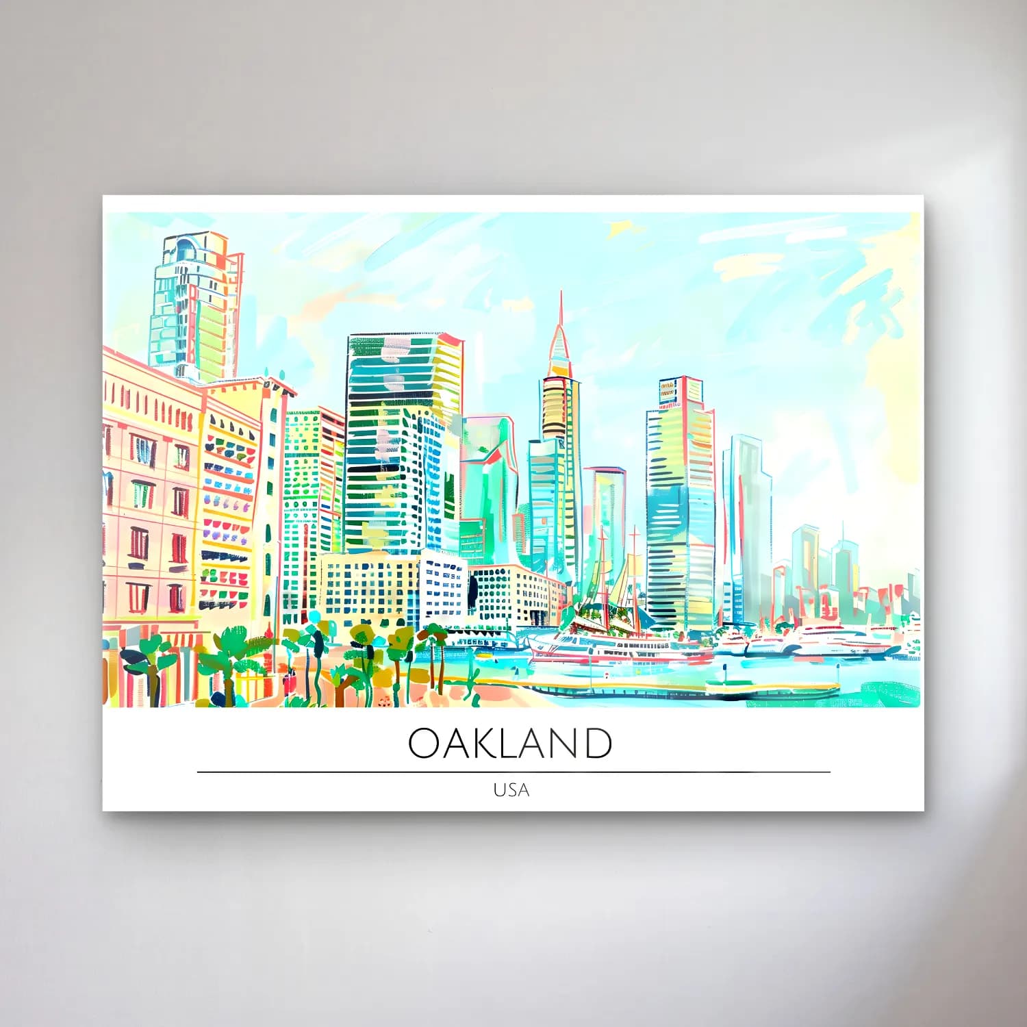 Pastel Liman ve Tekneler No. 10 cam tablo — Pastel Liman ve Tekneler No. 10 — pastel liman ve tekneler