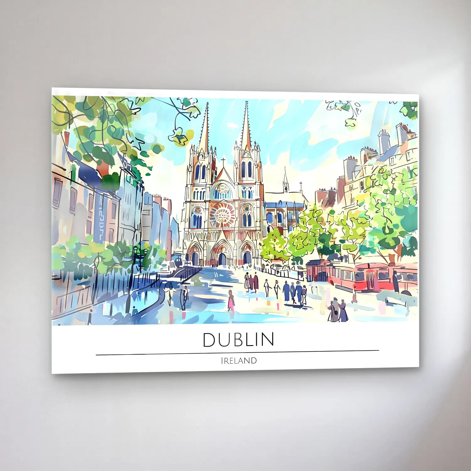 Suluboya Katedral No. 8 cam tablo — sol açıdan görünüm