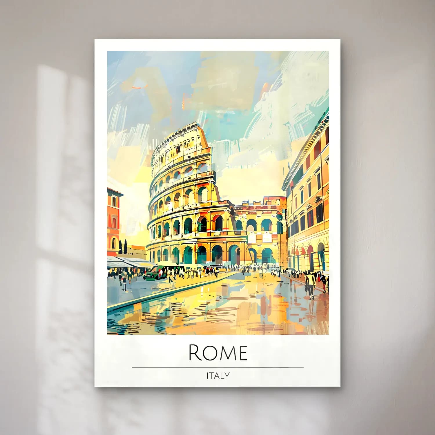 Suluboya Roma – Turuncu Tonlar cam tablo — Suluboya Roma – Turuncu Tonlar — suluboya roma