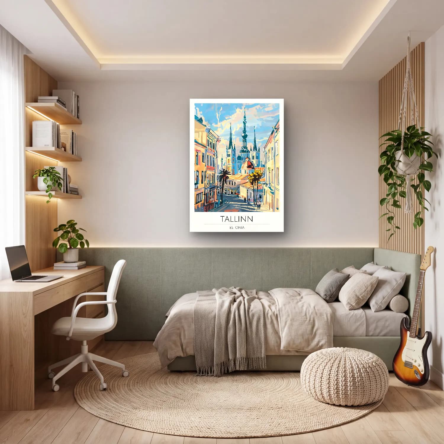 Pastel Katedral No. 19 cam tablo — genç odasında