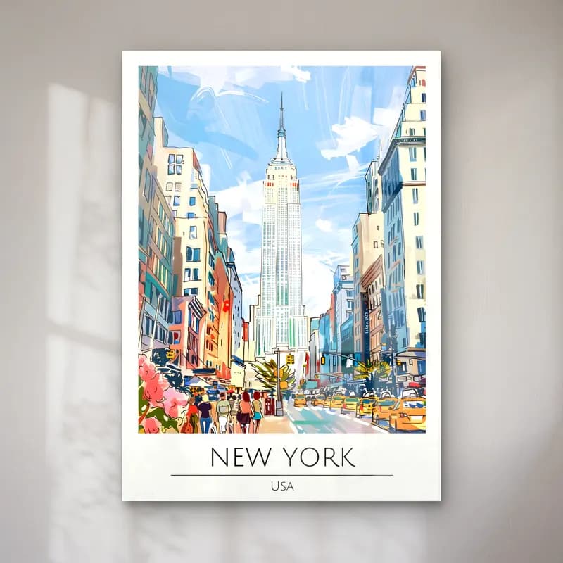 Pop Art New York Silüeti No. 2 cam tablo — Pop Art New York Silüeti No. 2 — pop art new york silüeti