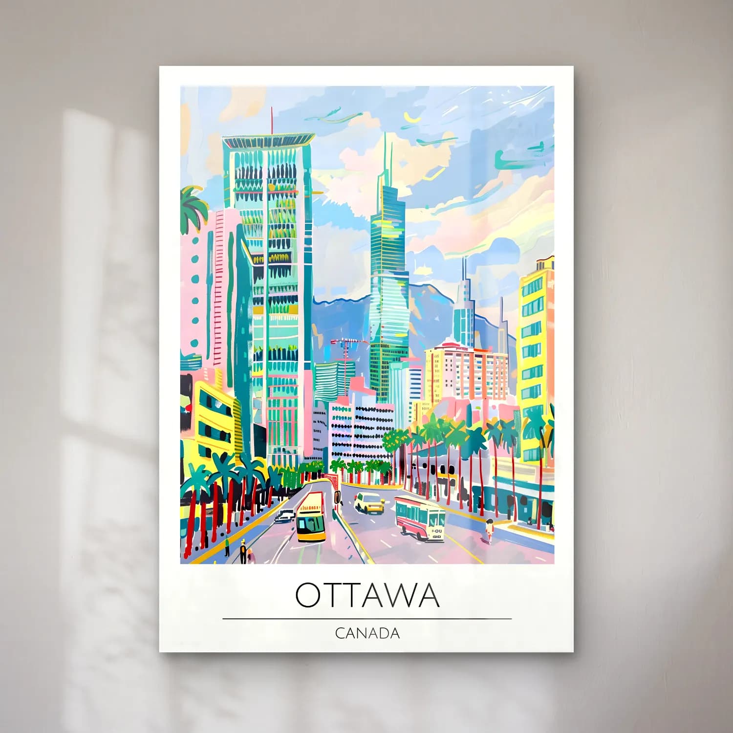 Pastel Japon Şehri No. 36 cam tablo — Pastel Japon Şehri No. 36 — pastel japon şehri