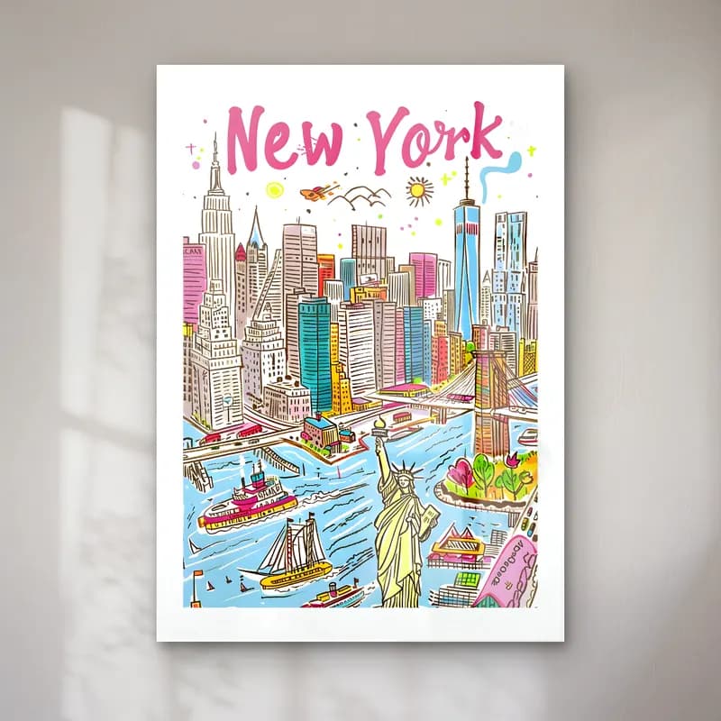 Maksimalist New York Silüeti No. 3 cam tablo — Maksimalist New York Silüeti No. 3 — maksimalist new york silüeti