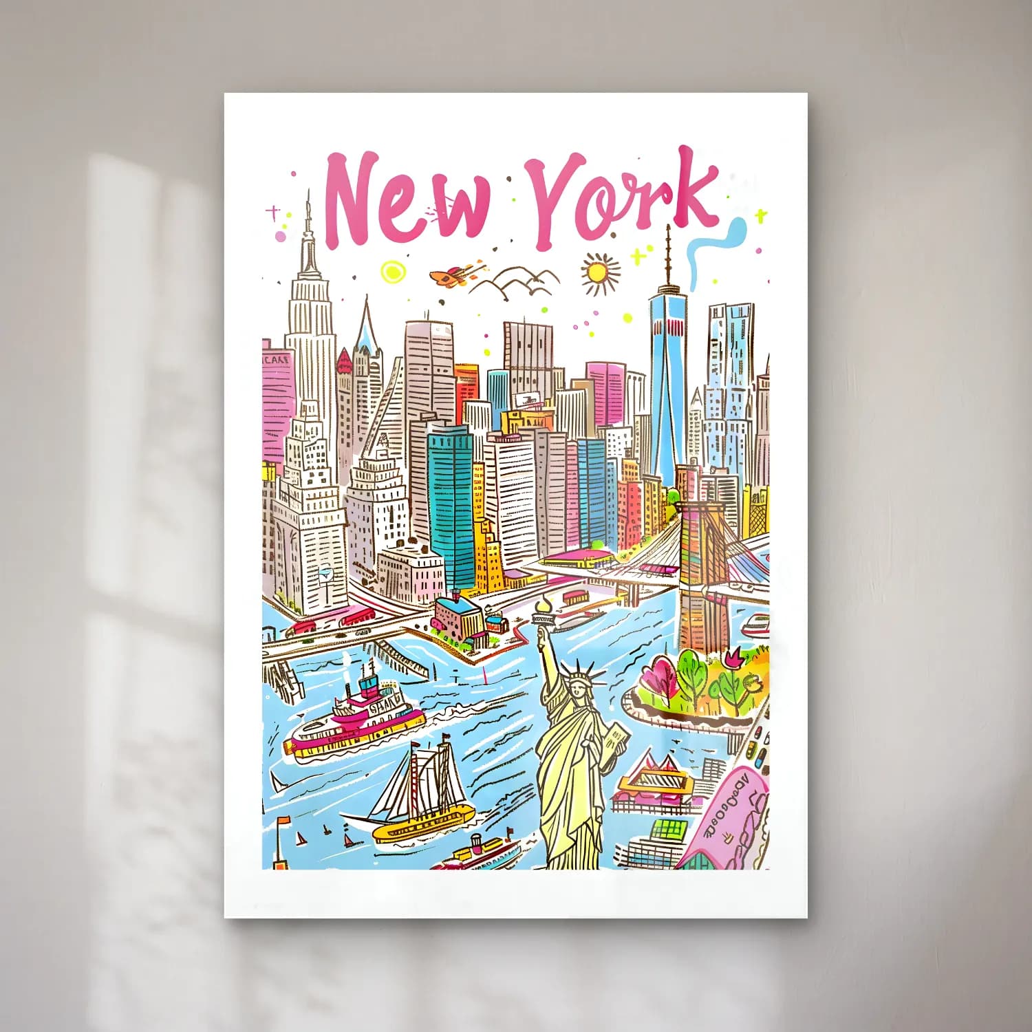 Maksimalist New York Silüeti No. 3 cam tablo — Maksimalist New York Silüeti No. 3 — maksimalist new york silüeti