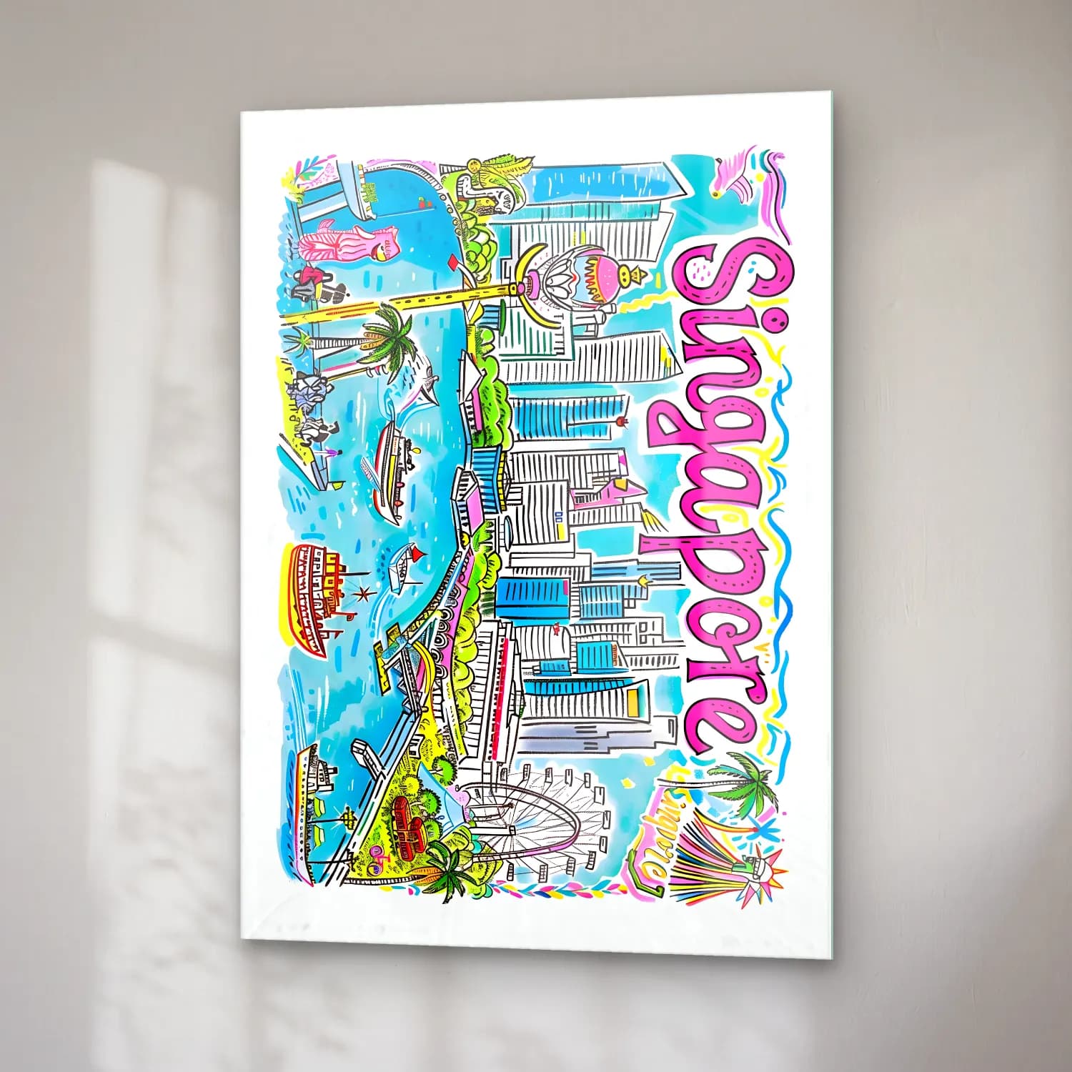 Pastel Sörf No. 14 cam tablo — sağ açıdan görünüm