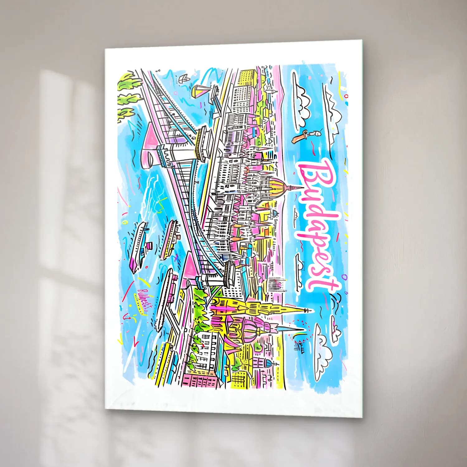 Pop Art İstanbul cam tablo — sağ açıdan görünüm