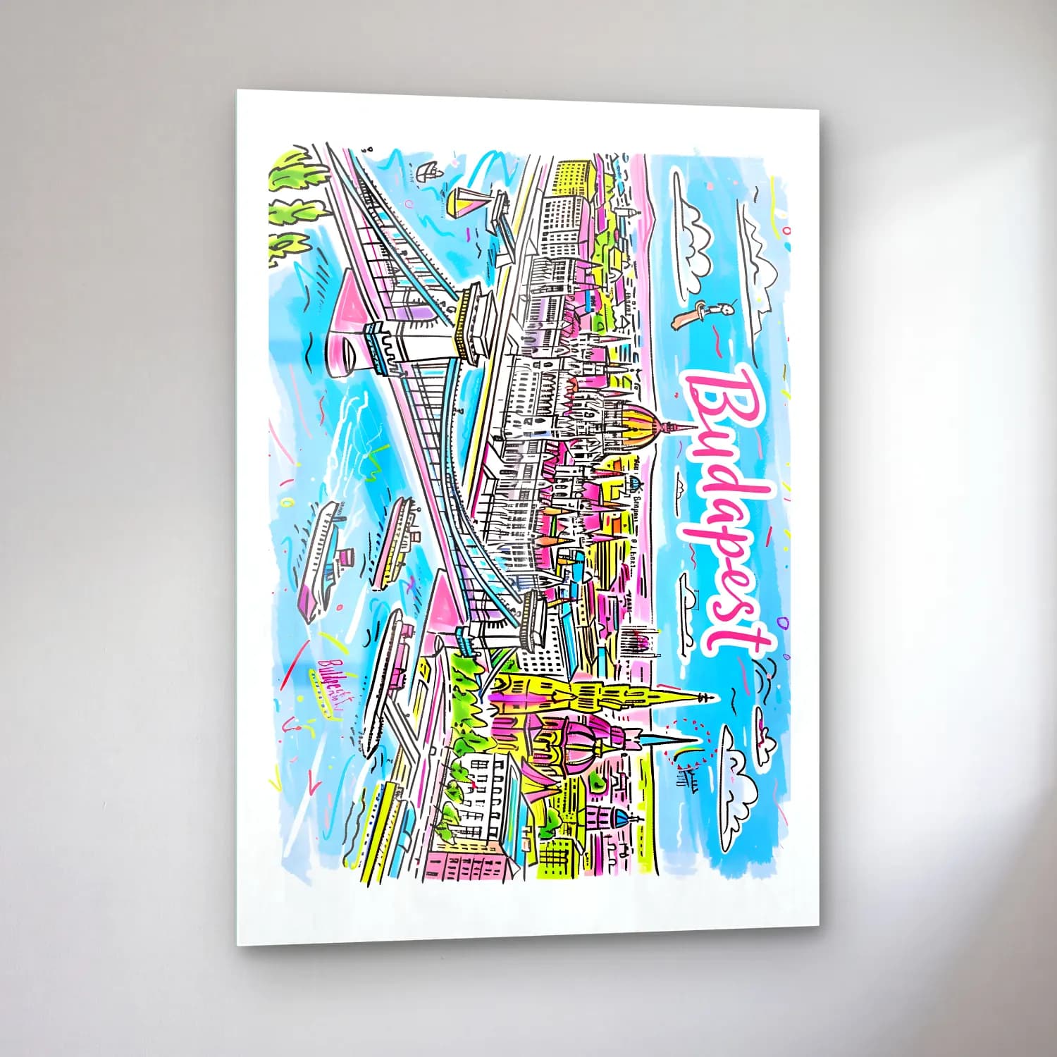 Pop Art İstanbul cam tablo — sol açıdan görünüm