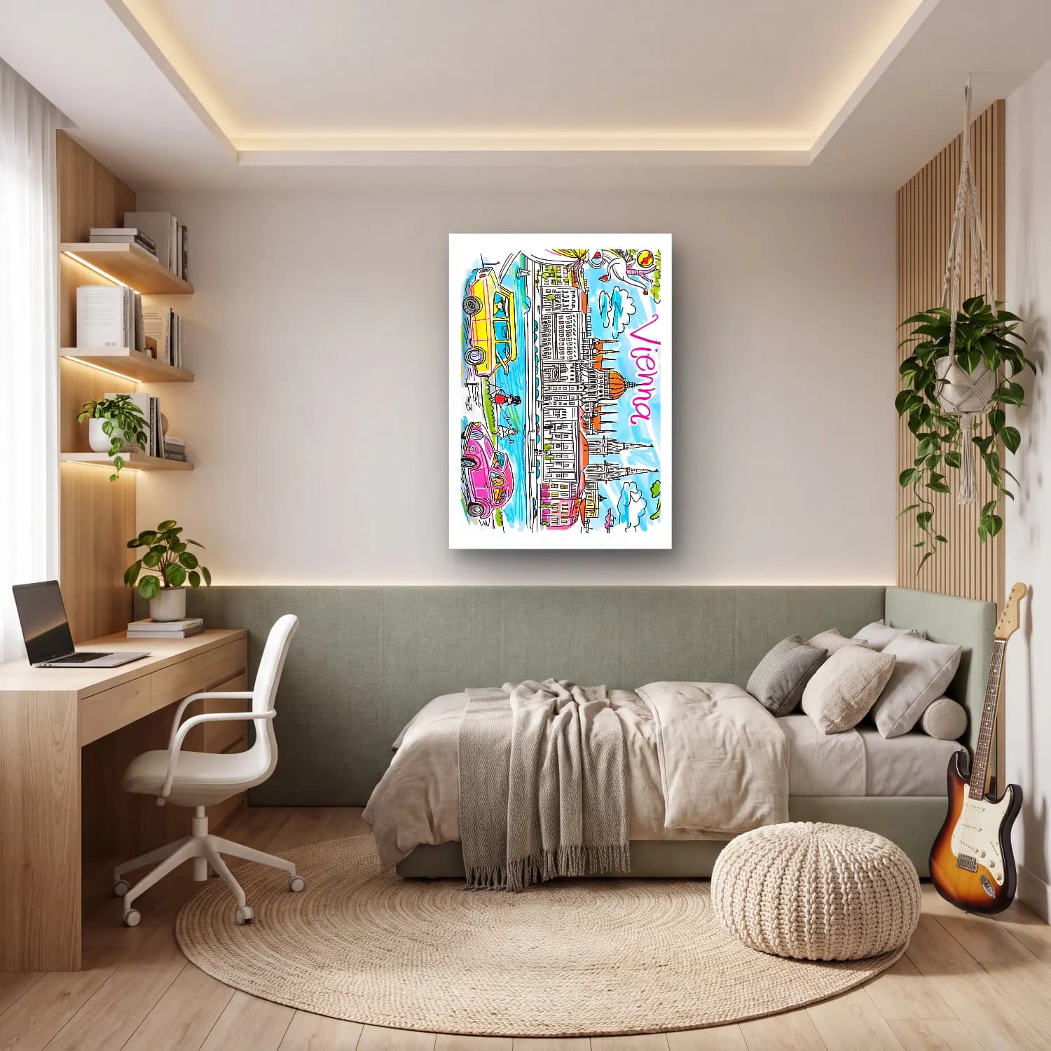 Pop Art Londra No. 5 cam tablo — genç odasında