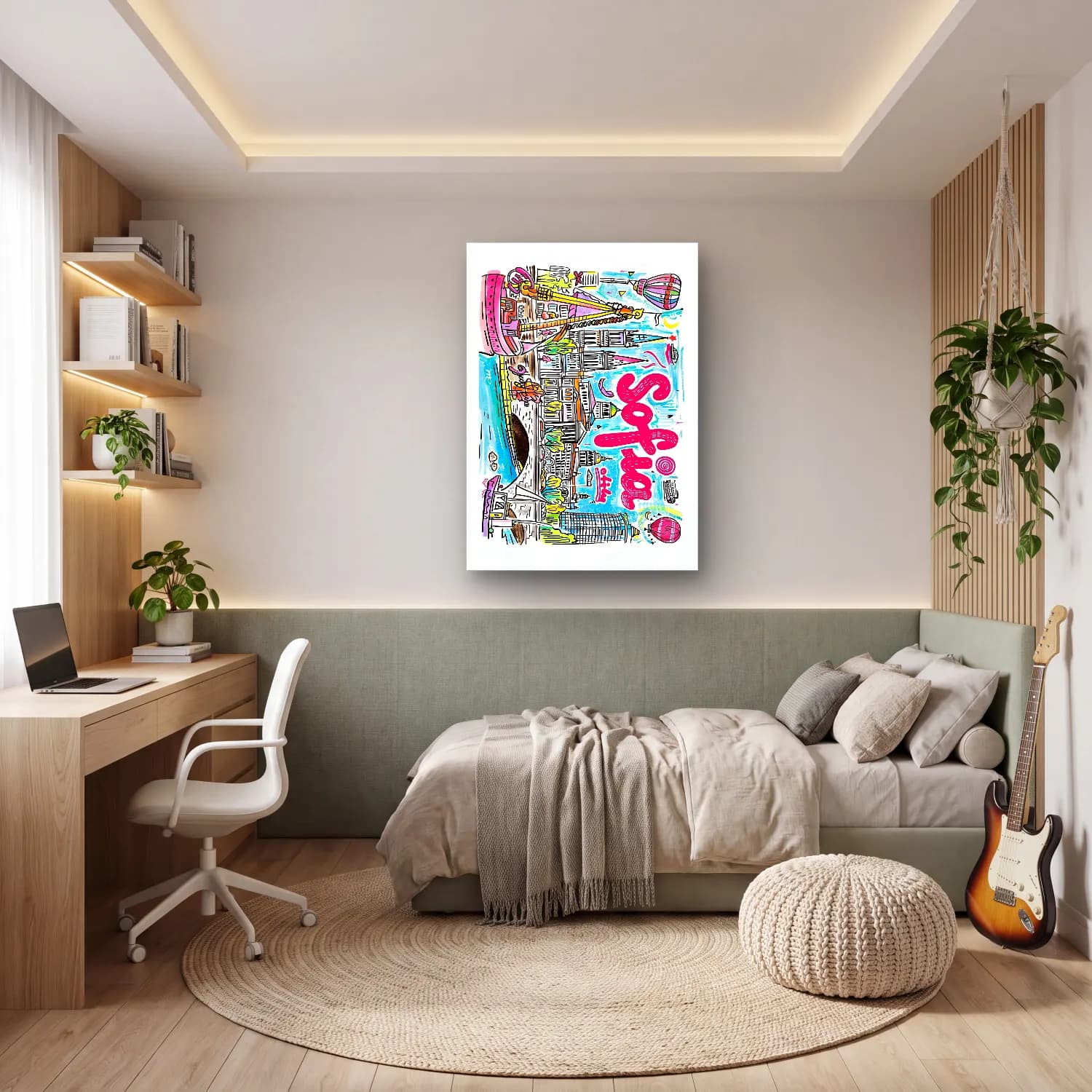Pop Art Londra No. 6 cam tablo — genç odasında