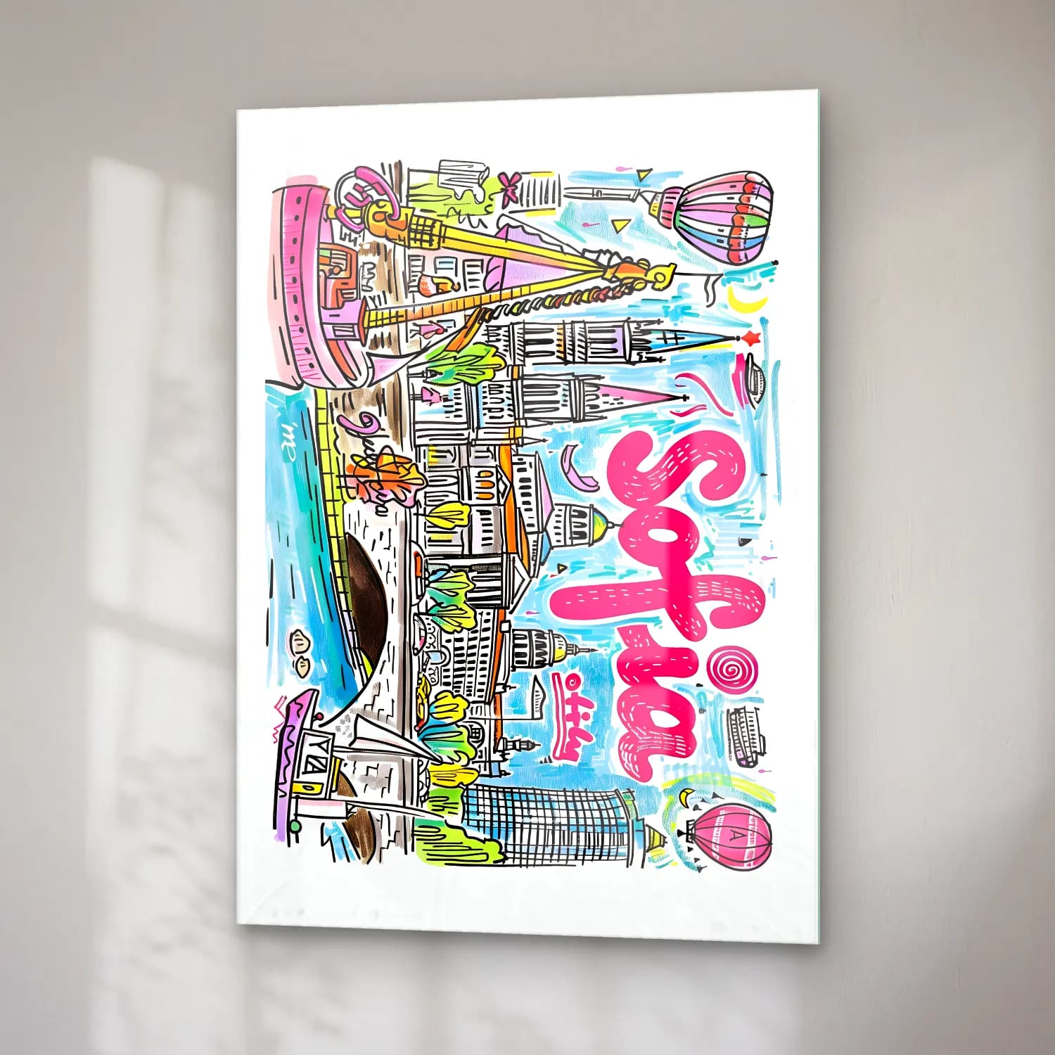 Pop Art Londra No. 6 cam tablo — sağ açıdan görünüm