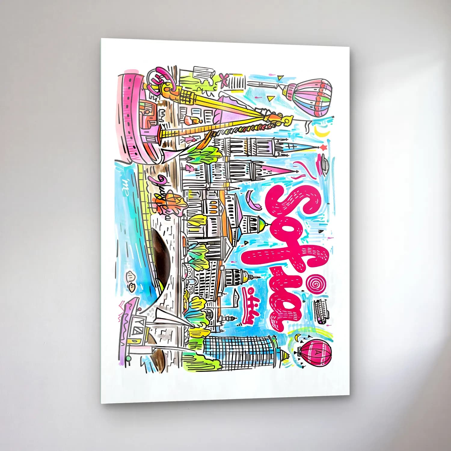 Pop Art Londra No. 6 cam tablo — sol açıdan görünüm