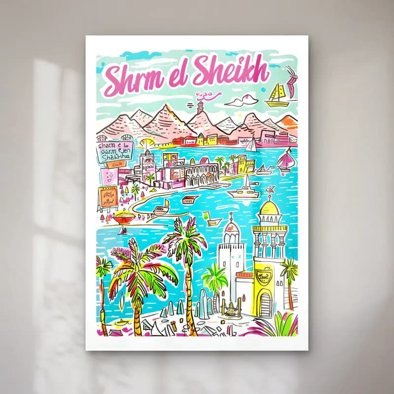 Pastel Akdeniz Sahil Kasabası No. 47 cam tablo — Pastel Akdeniz Sahil Kasabası No. 47 — pastel akdeniz sahil kasabası