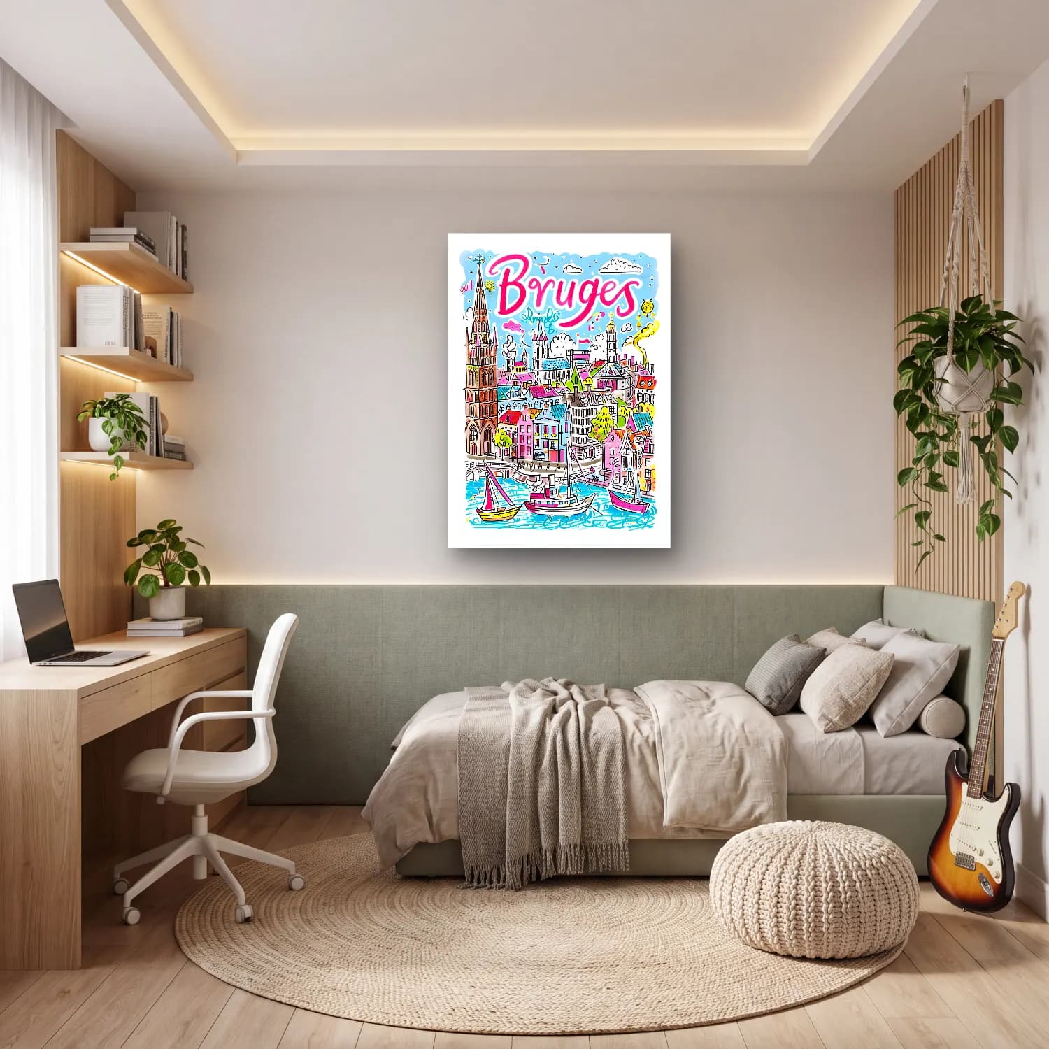 Vintage Poster Köprü No. 7 cam tablo — genç odasında