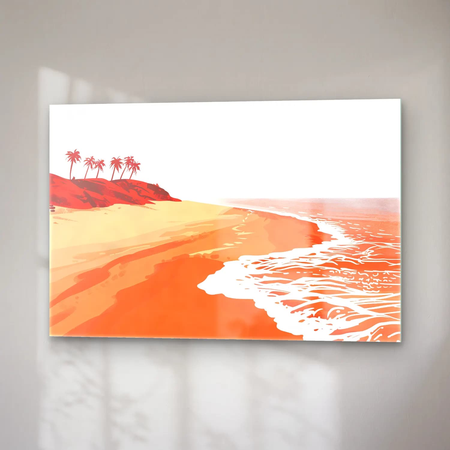 Simple Drawing – Indian Red – Turuncu Tonlar cam tablo — sağ açıdan görünüm
