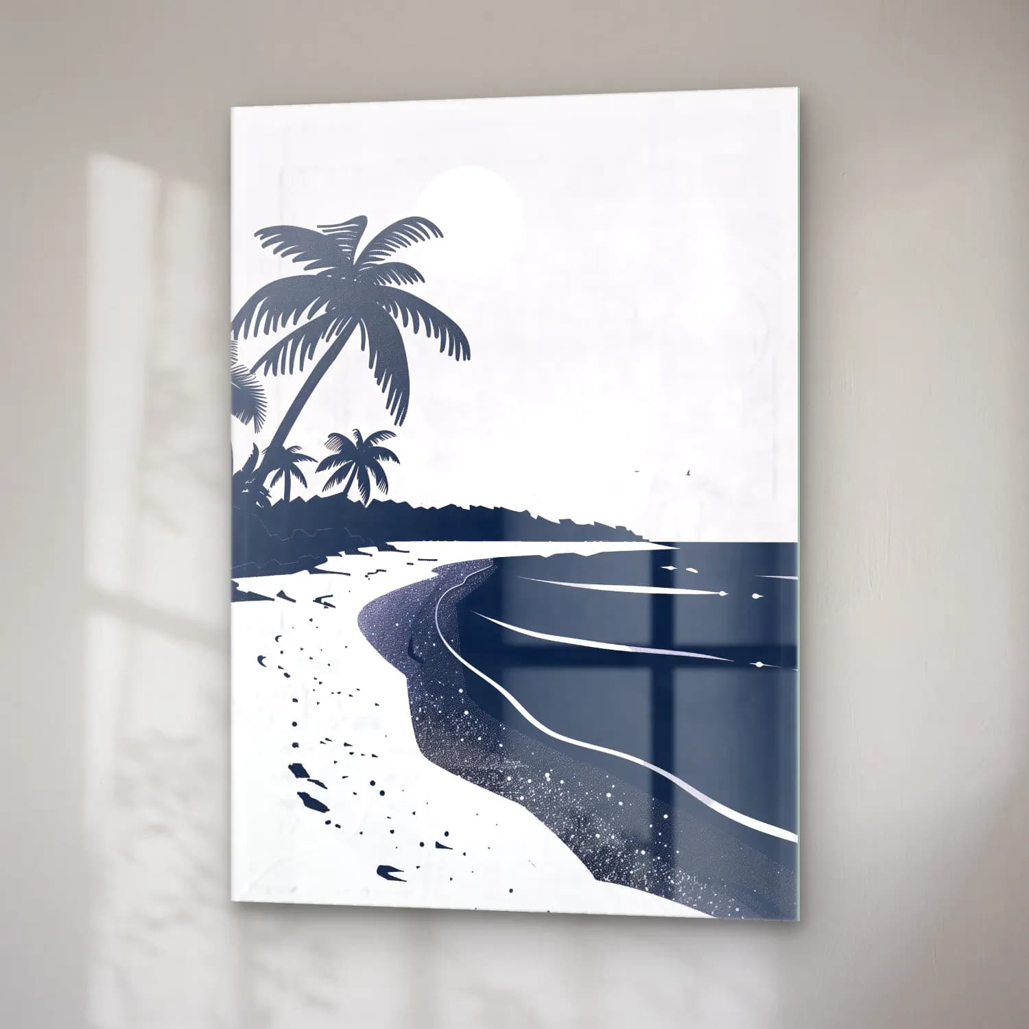 Simple Drawing – navy blue cam tablo — sağ açıdan görünüm