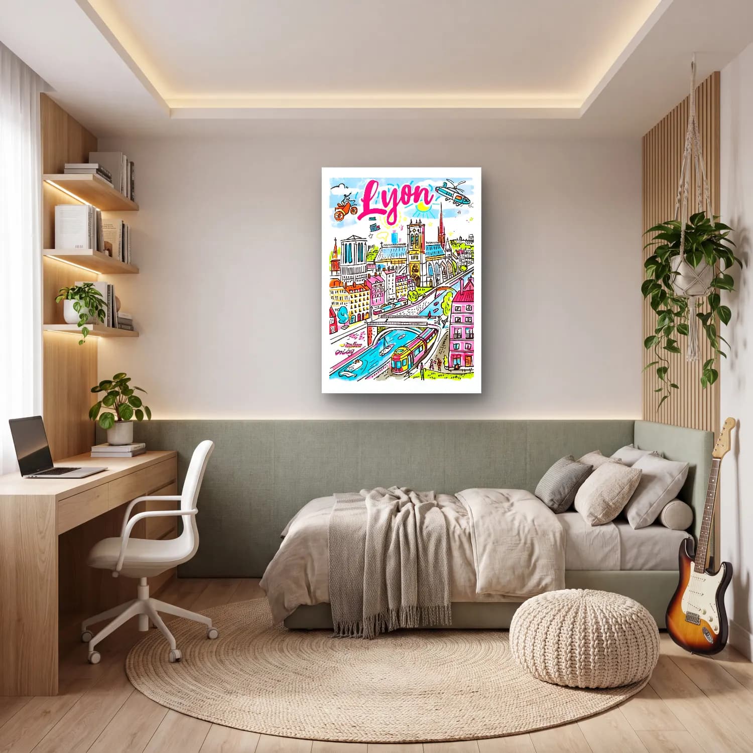 Vintage Poster Londra – Pembe Tonlar cam tablo — genç odasında