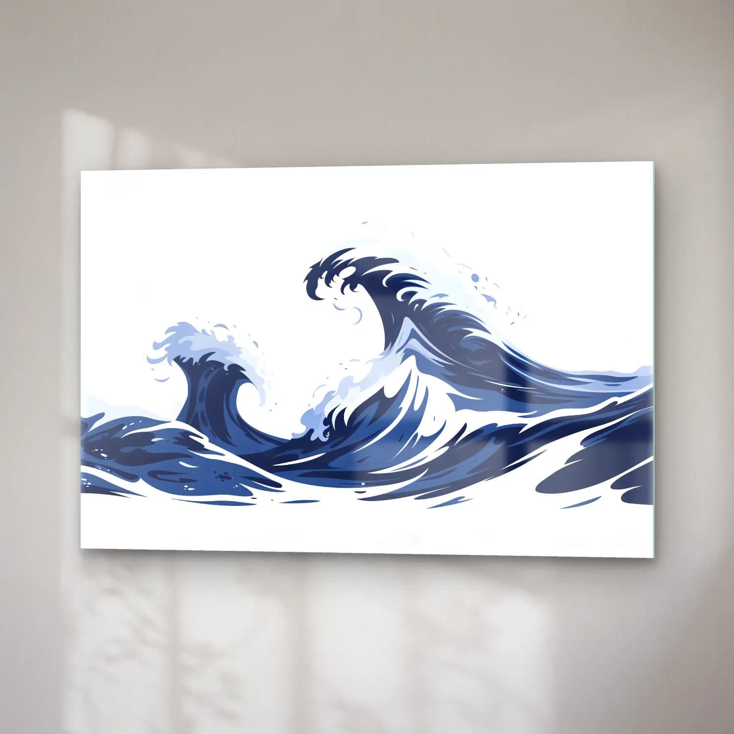 Simple Drawing – navy blue No. 19 cam tablo — sağ açıdan görünüm