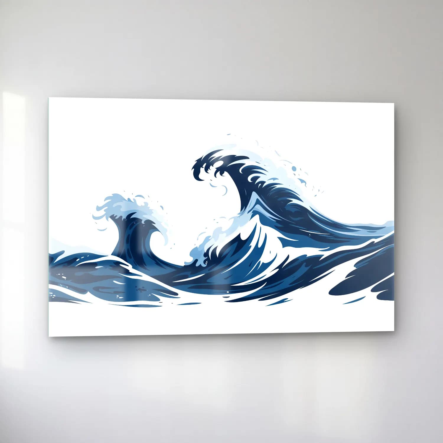 Simple Drawing – navy blue No. 19 cam tablo — sol açıdan görünüm