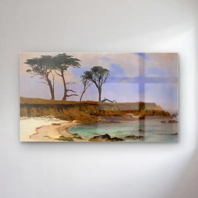 Albert Bierstadt – Sea Cove (ca. 1880–90) cam tablo — Albert Bierstadt – Sea Cove (ca. 1880–90) — empresyonist i̇talyan sahili