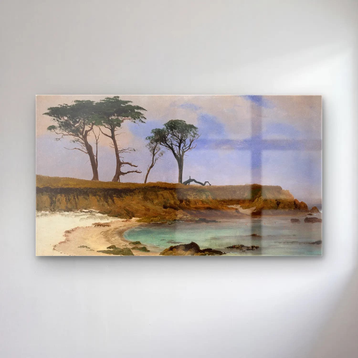 Albert Bierstadt – Sea Cove (ca. 1880–90) cam tablo — Albert Bierstadt – Sea Cove (ca. 1880–90) — empresyonist i̇talyan sahili
