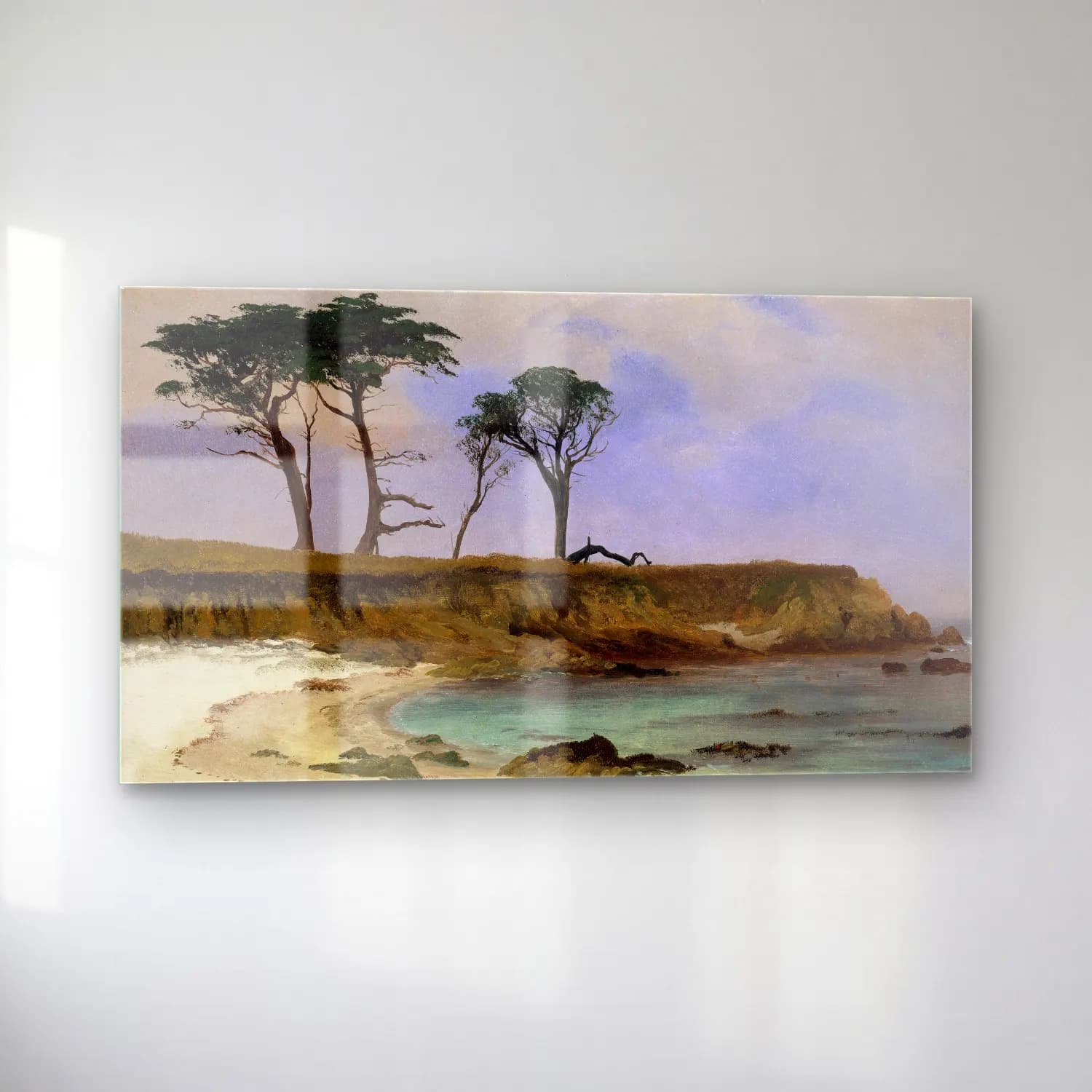 Albert Bierstadt – Sea Cove (ca. 1880–90) cam tablo — sol açıdan görünüm